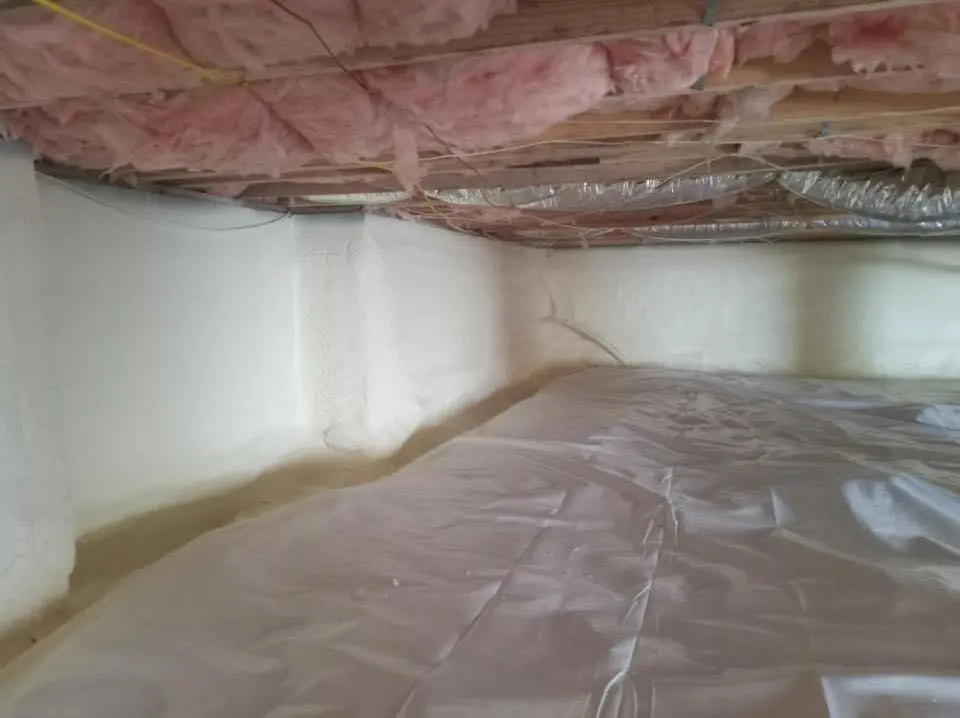 Crawl space encapsulation with closed-cell spray foam for Metal Roof Coating in Loves Park
